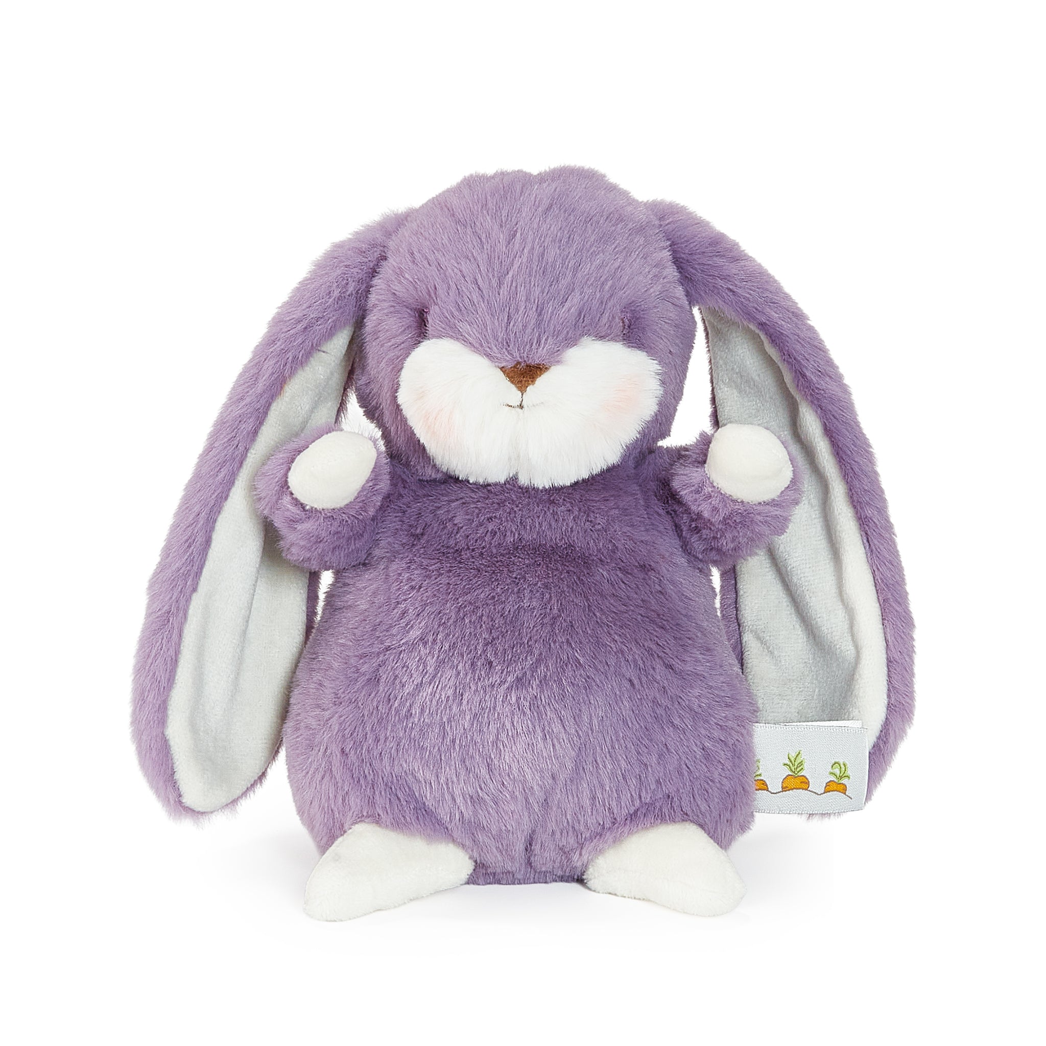 Purple bunny plush on white background