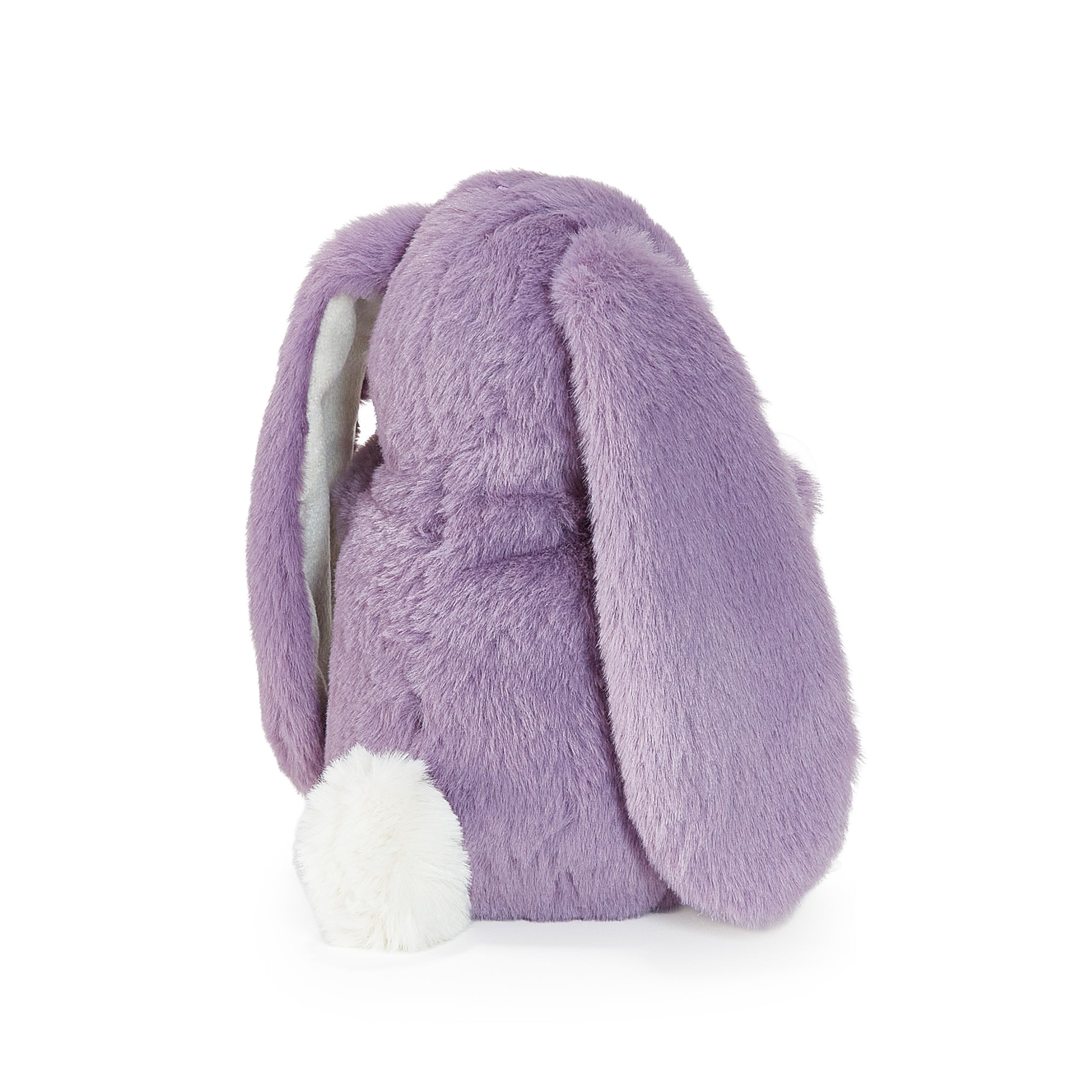 Purple bunny plush on white background