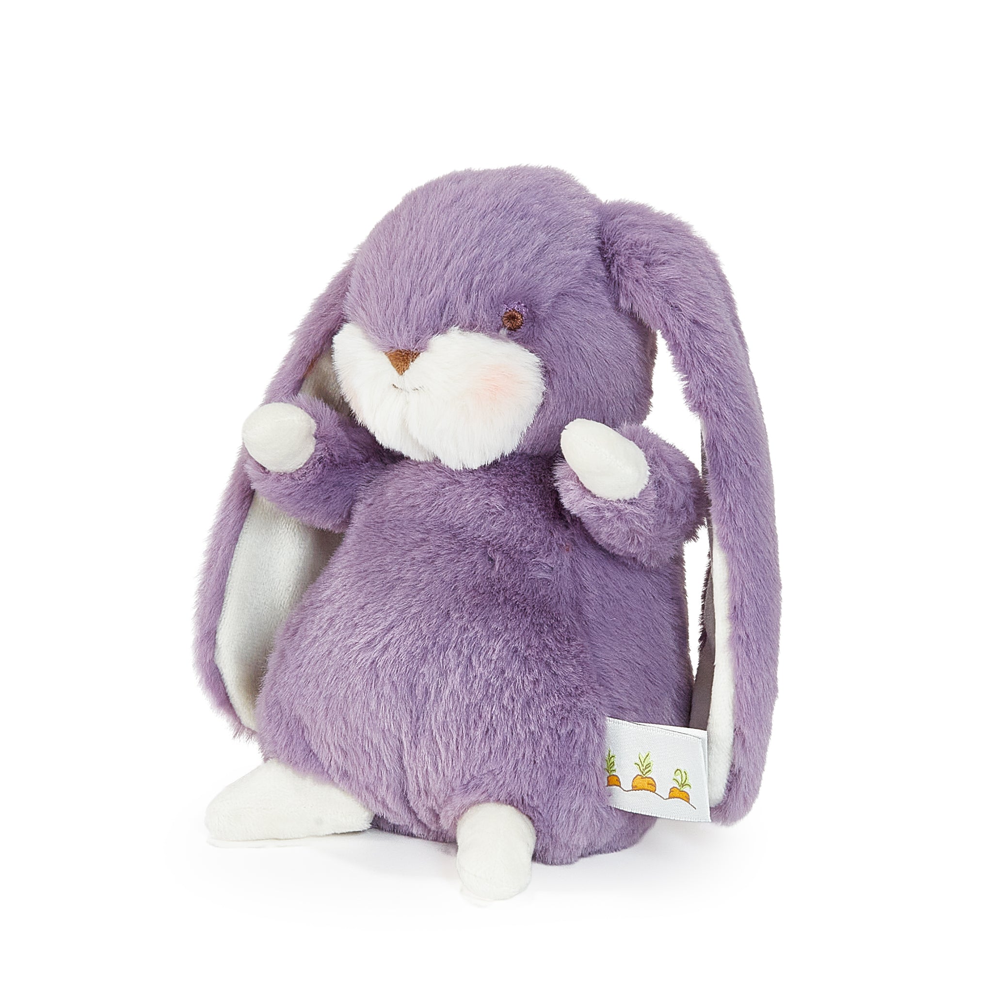 Purple bunny plush on white background