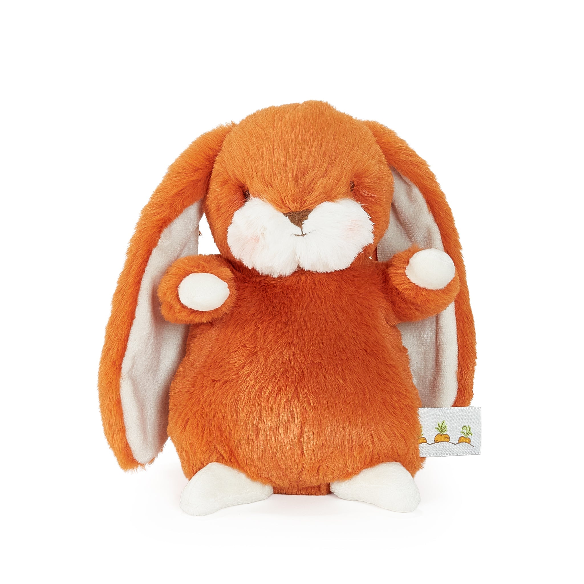 Orange bunny plush on white background