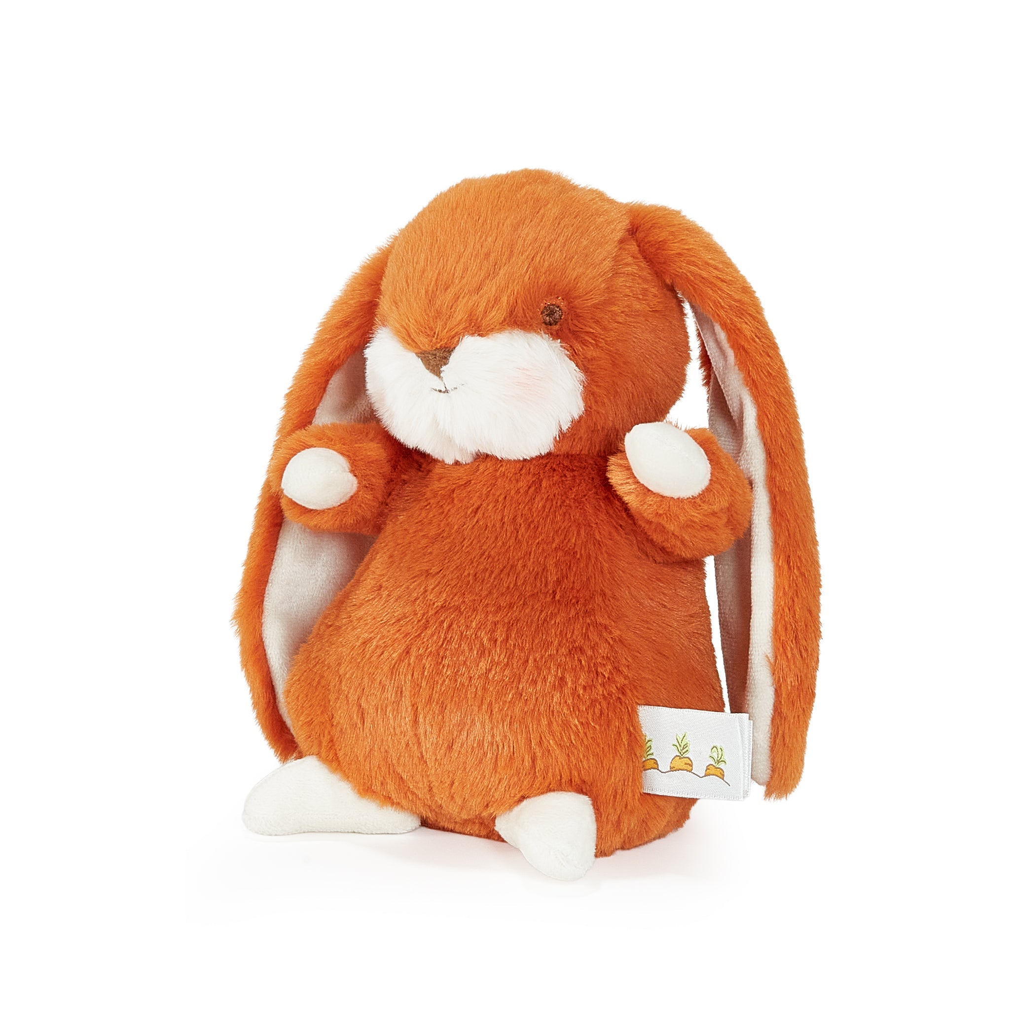 Orange bunny plush on white background