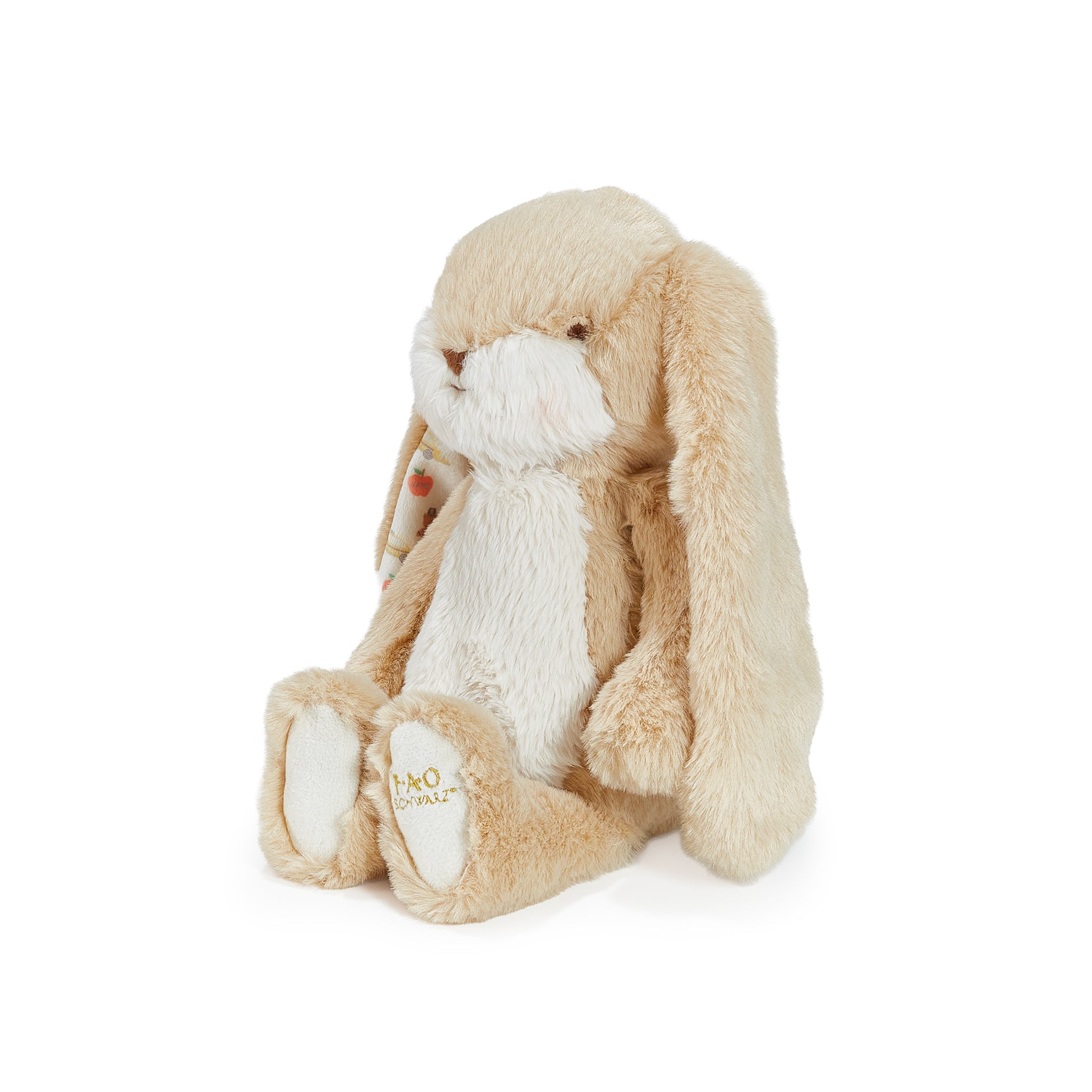 Plush toy rabbit with long ears on a white background