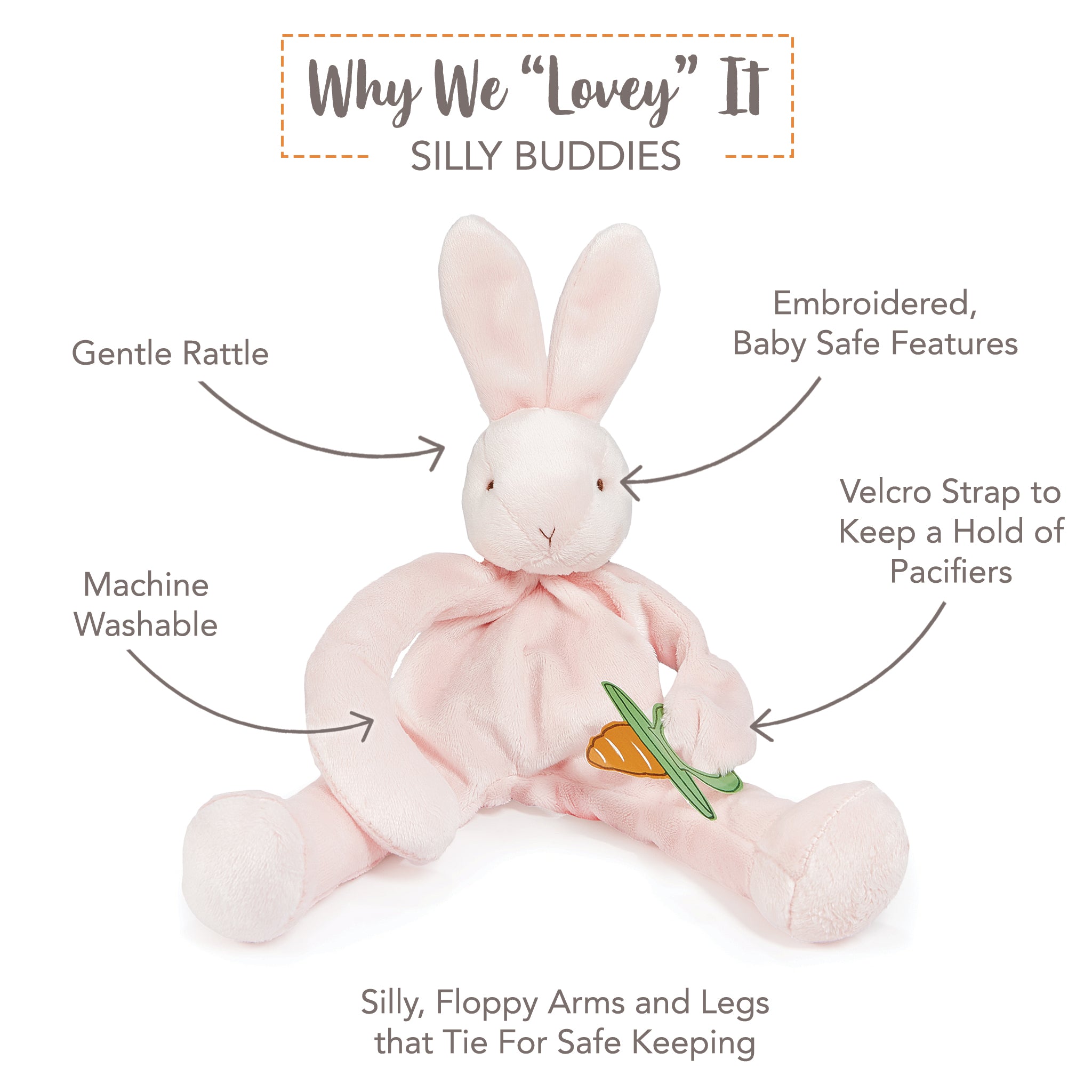 Blossom Bunny Silly Buddy-Lovey - Silly Buddy-SKU: 141201 - Bunnies By The Bay