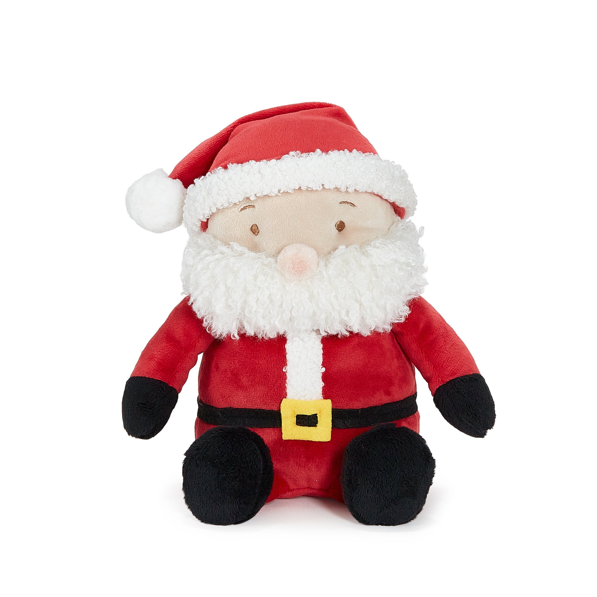 Plush toy Santa Claus on a white background
