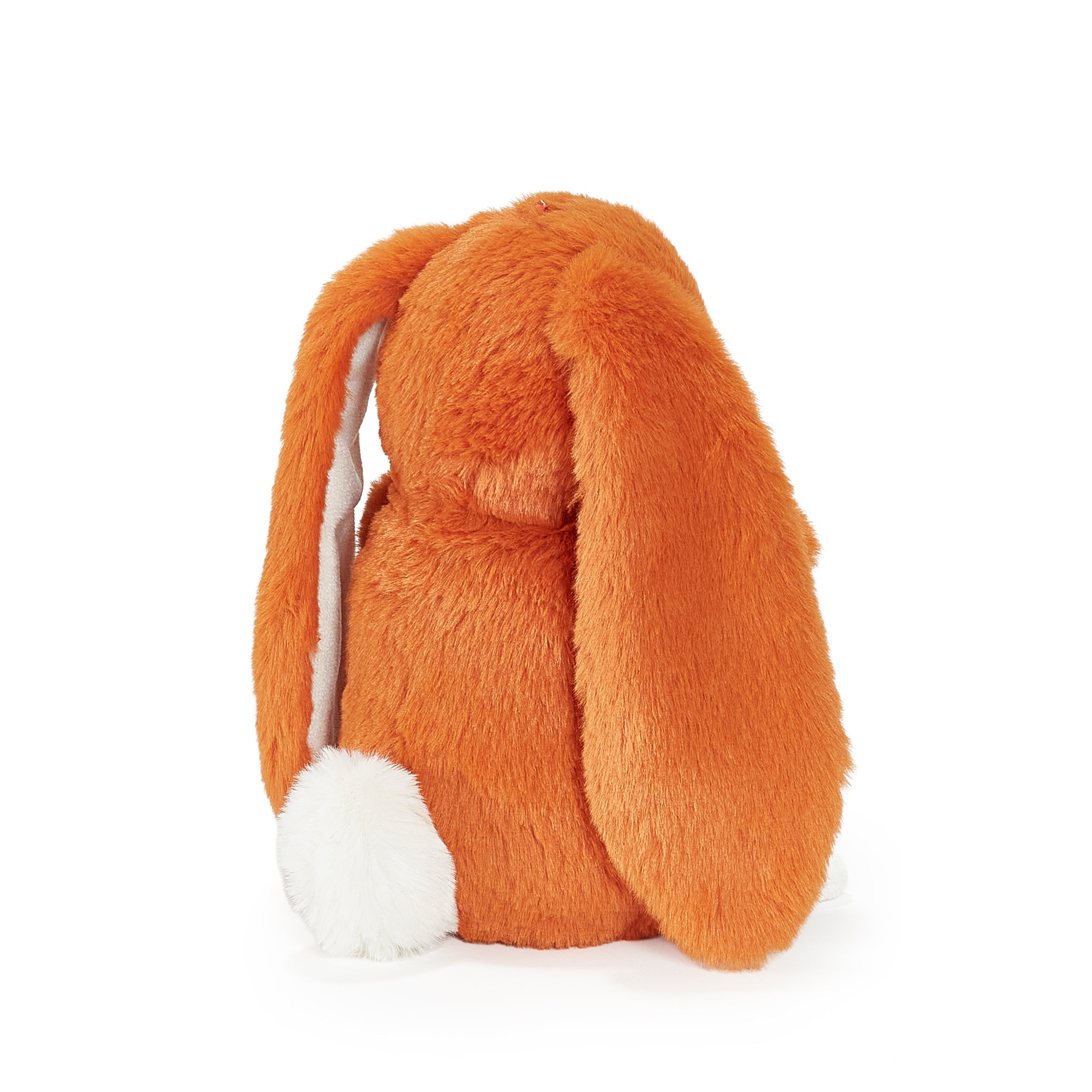 Orange bunny plush on white background