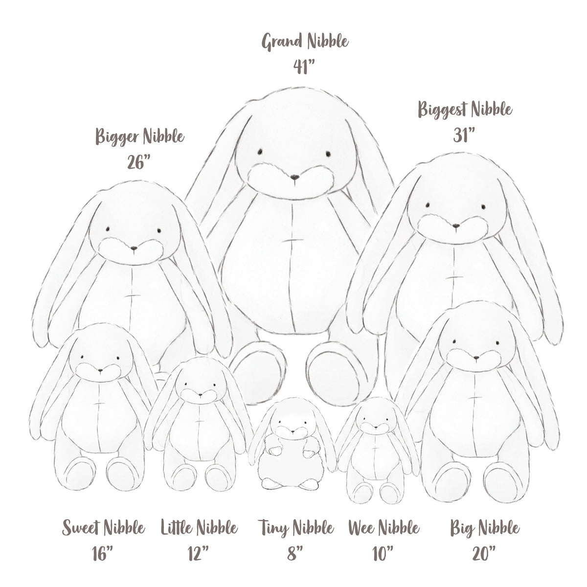 190736: Wee 10" Floppy Nibble Bunny - Pine