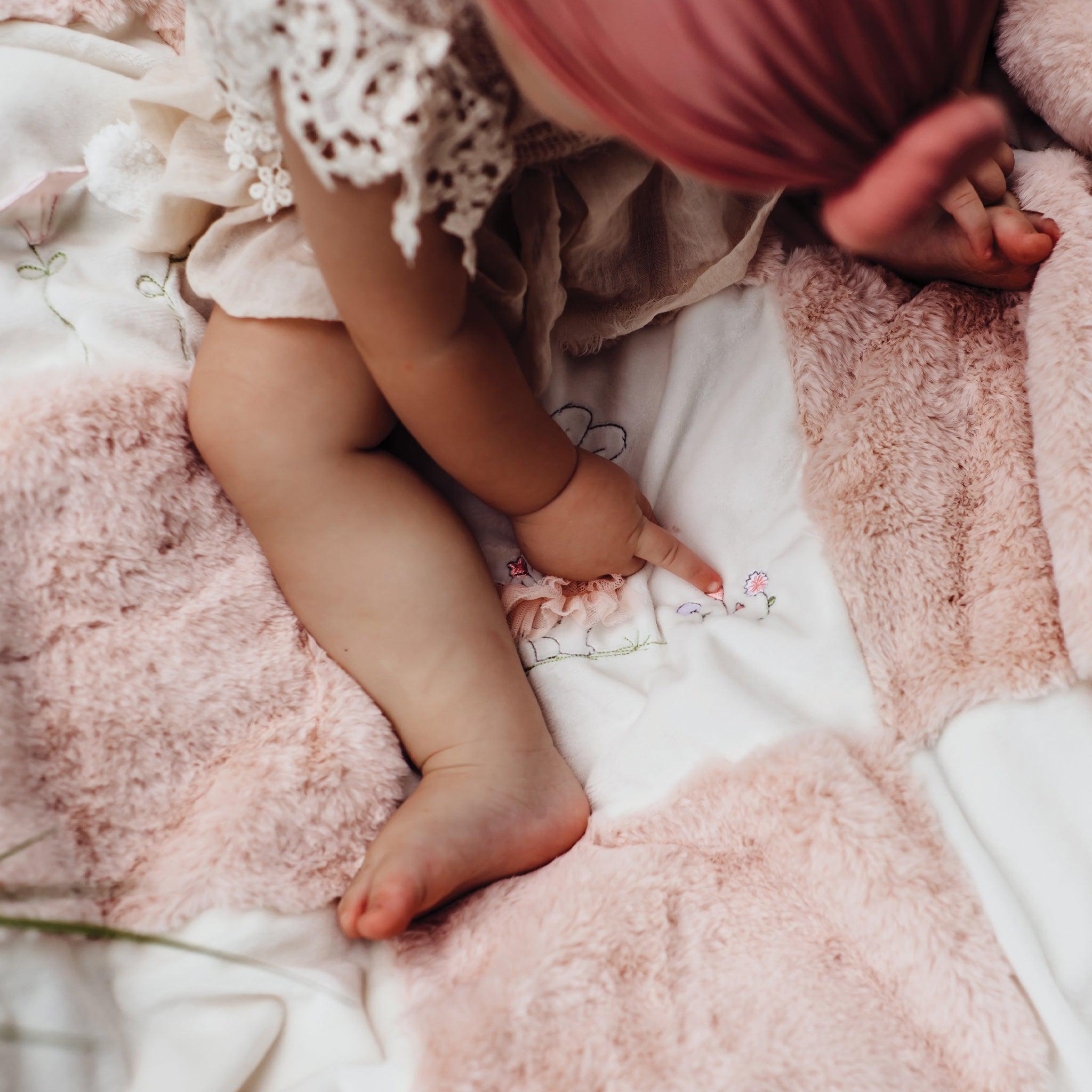 Pink store Toddler Blanket and Patchwork Bunny