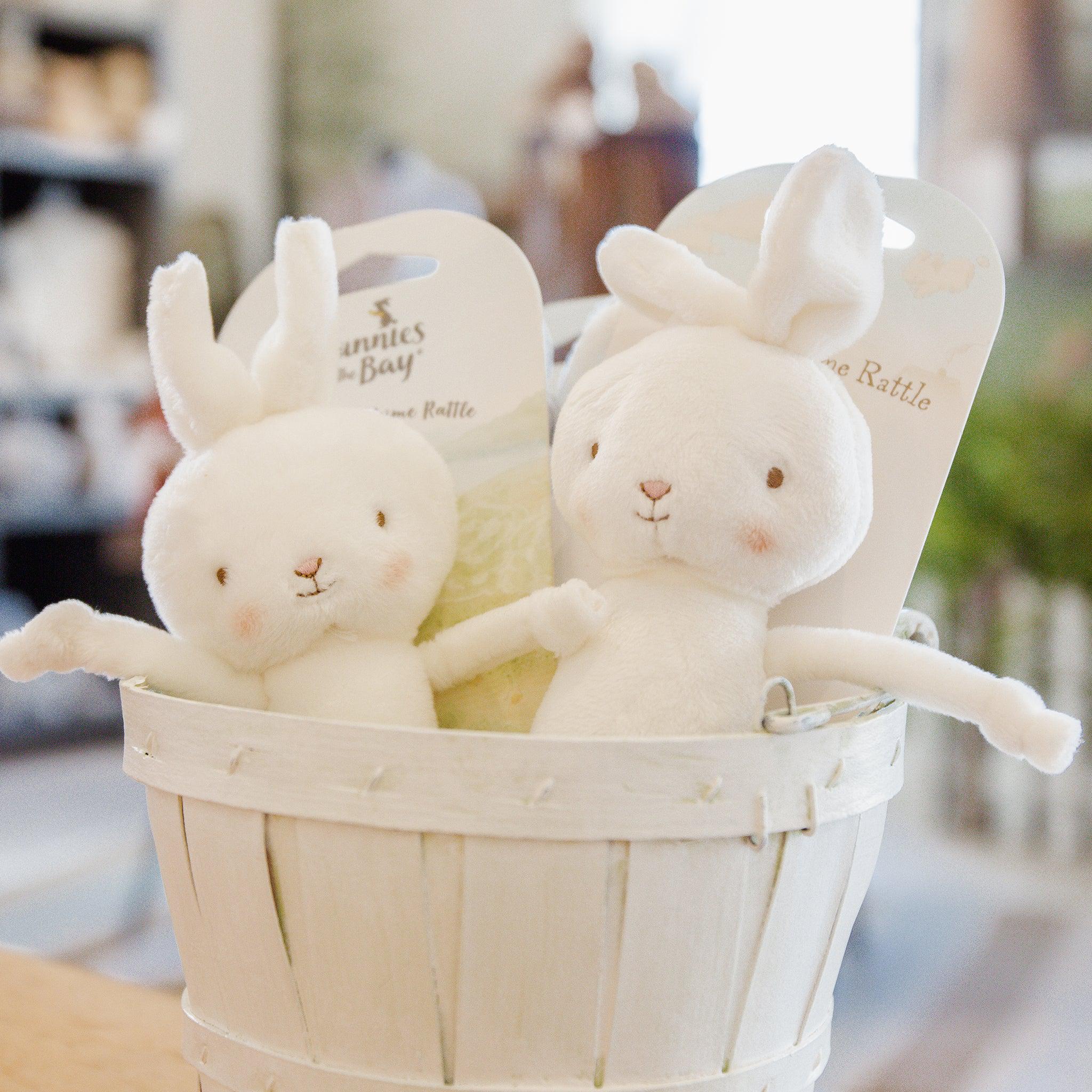 Friendly Chime White Bunny-Rattle-SKU: 101063 - Bunnies By The Bay