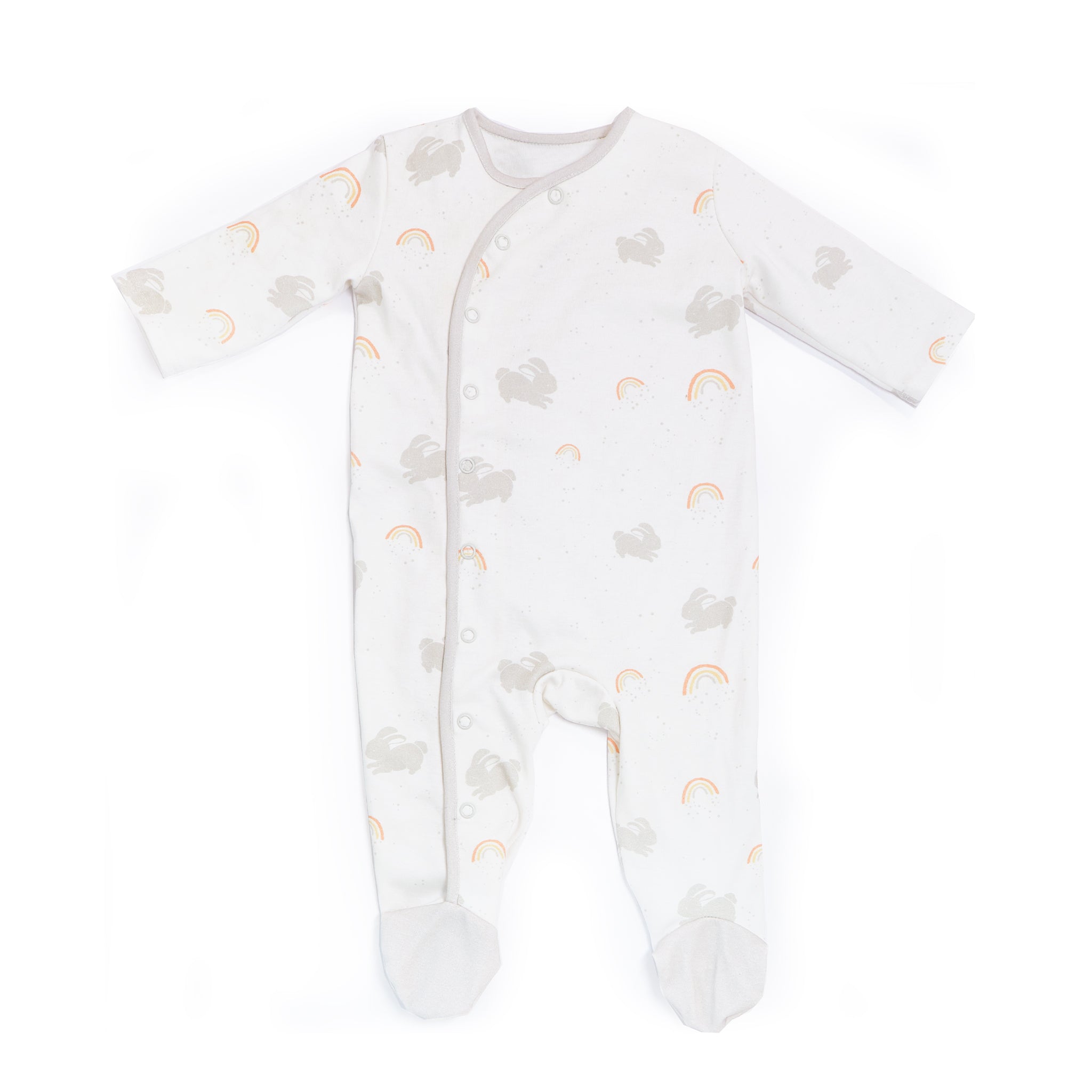 Little Sunshine Organic Romper-Bud Bunny and Skipit Puppy-SKU: - Bunnies By The Bay