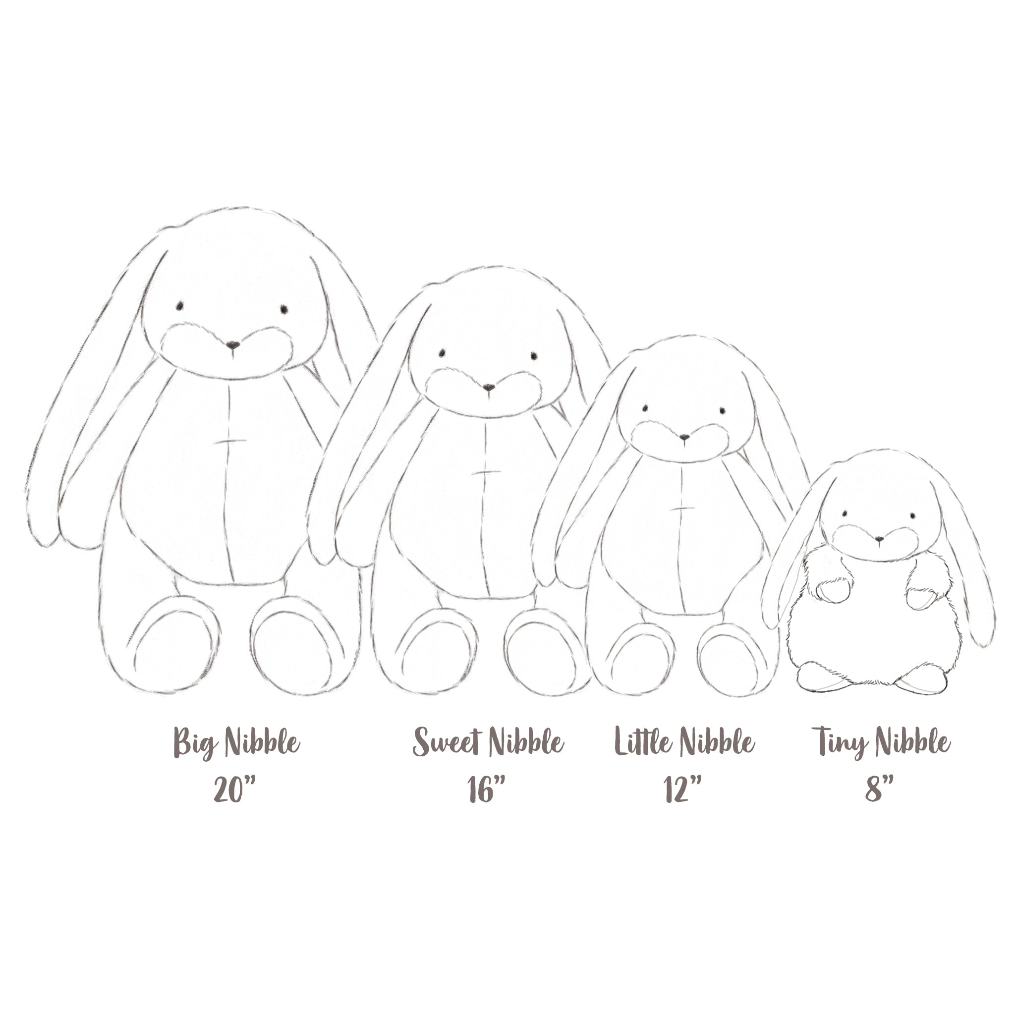 Little Nibble 12" Bunny - Gray-Stuffed Animal-SKU: 100430 - Bunnies By The Bay